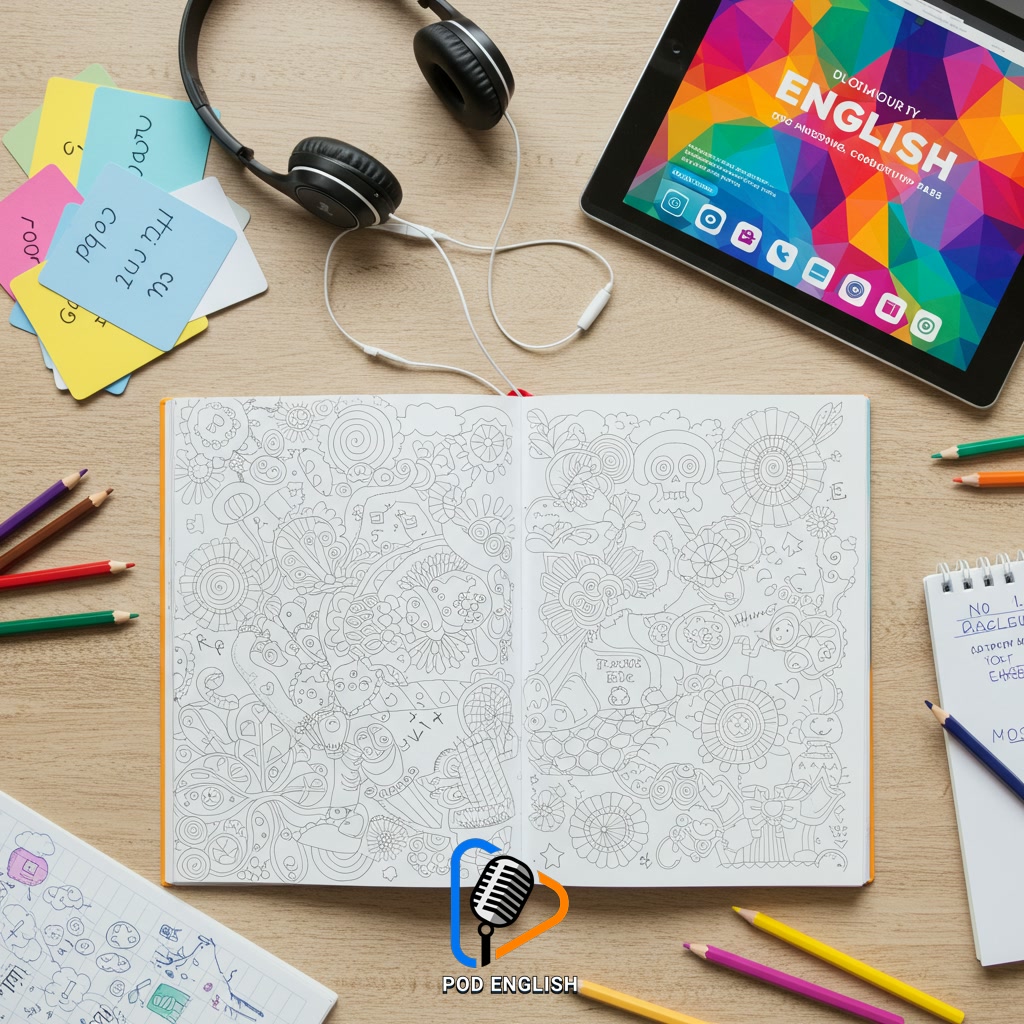 Beyond the Lines: Integrating Coloring with Other English Learning Methods