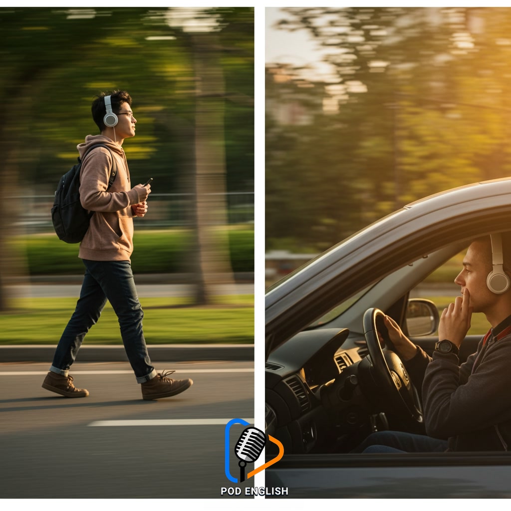 Hands-Free English Learning Techniques for Drivers and Walkers